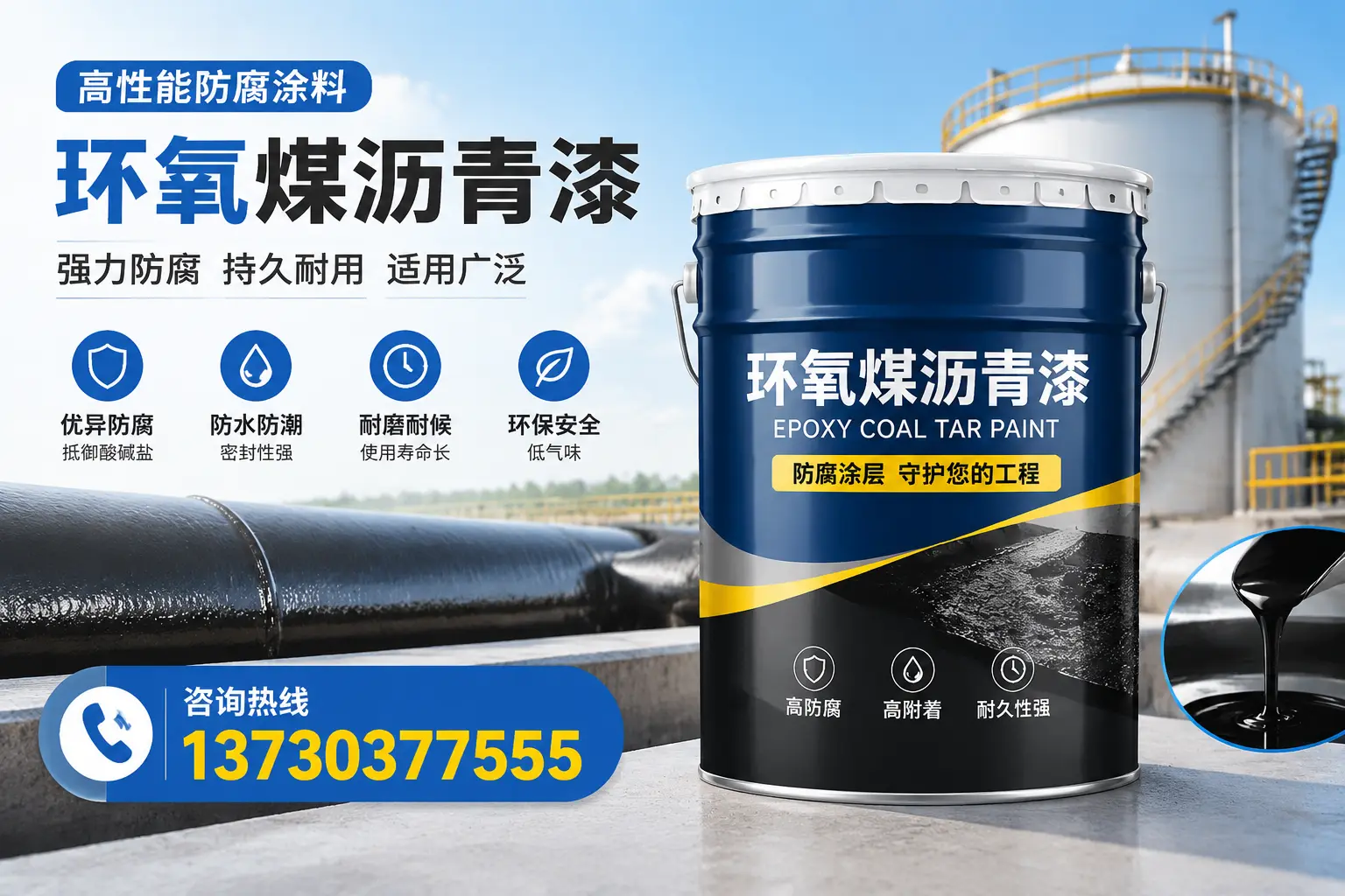 环氧煤沥青漆的耐久性分析，适合临高的使用场景